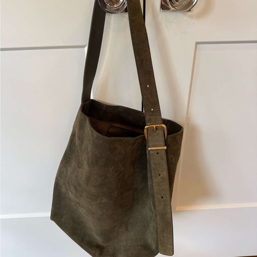 Madewell Olive Green Suede Tote - Picture 2 of 2